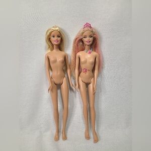 Merliah Barbie In A Mermaid Tale Doll Lot Of 2 Dolls- NUDE